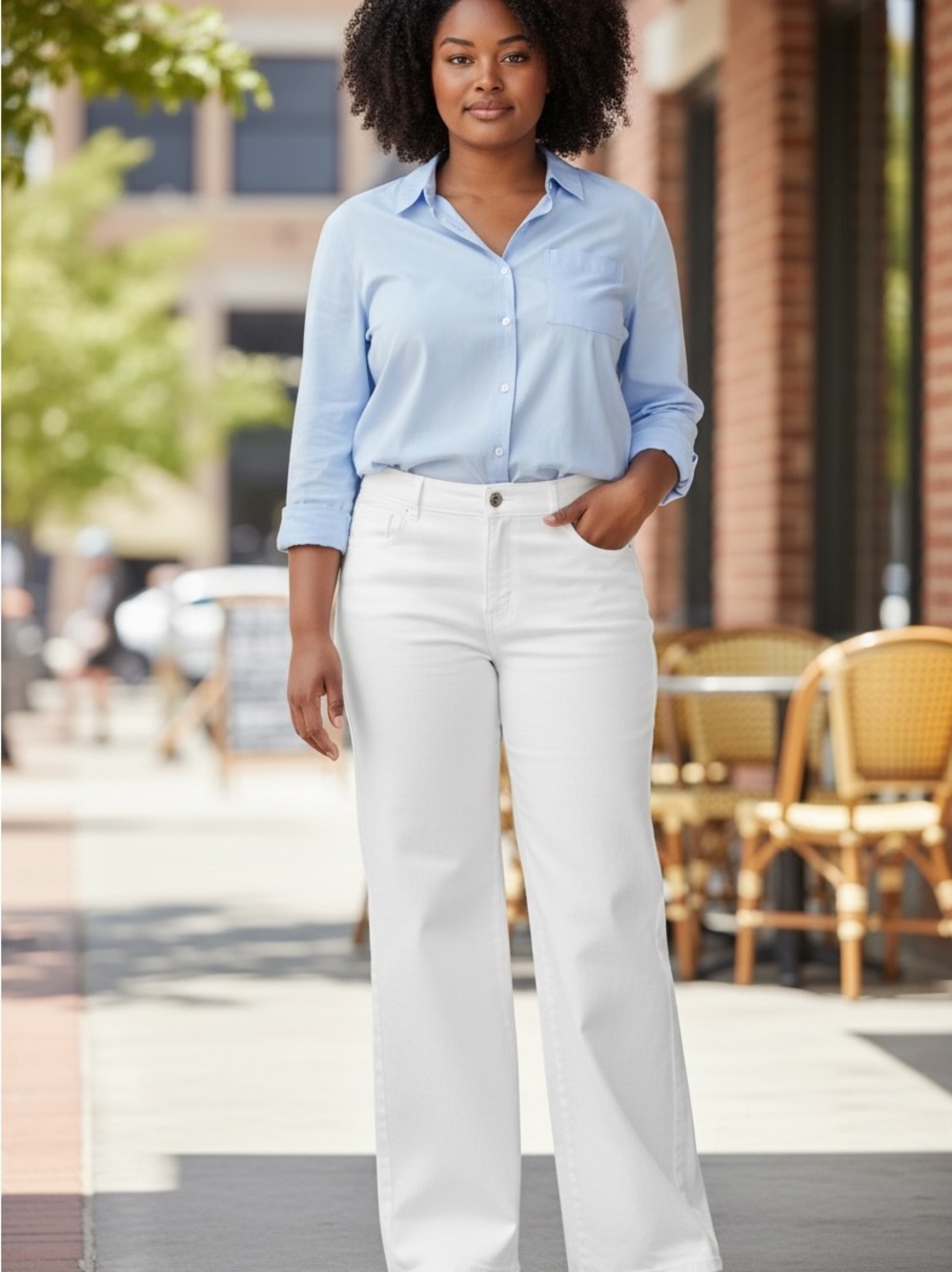 Pendleton White Wide-Leg High-Rise Jeans Tall 18